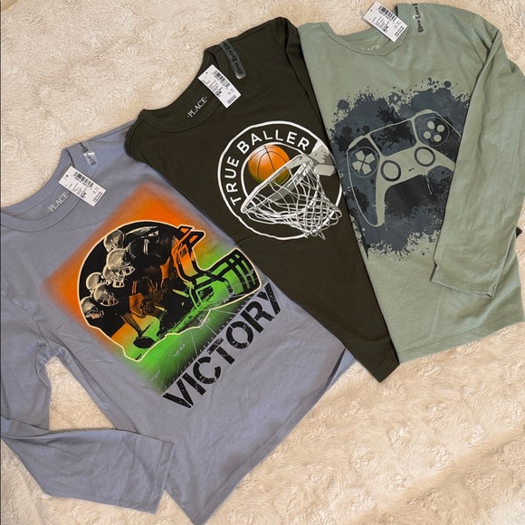 The Children's Place Other - The Children's Place Long Sleeve Tees - Green, Gray, Black